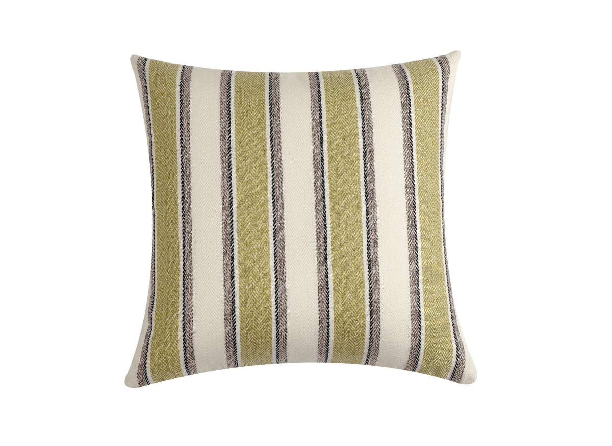 Coussin beige et vert à rayures 45x45 cm RIVIERA