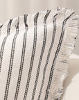 Coussin blanc à rayures noires 45x45 cm TALINA