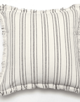 Coussin blanc écru à rayures noires texturées  45x45 cm PAVIA