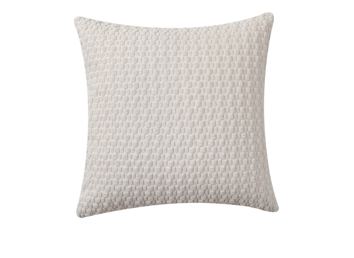 Coussin blanc écru en tissu texturé doux 45x45 cm DUNE