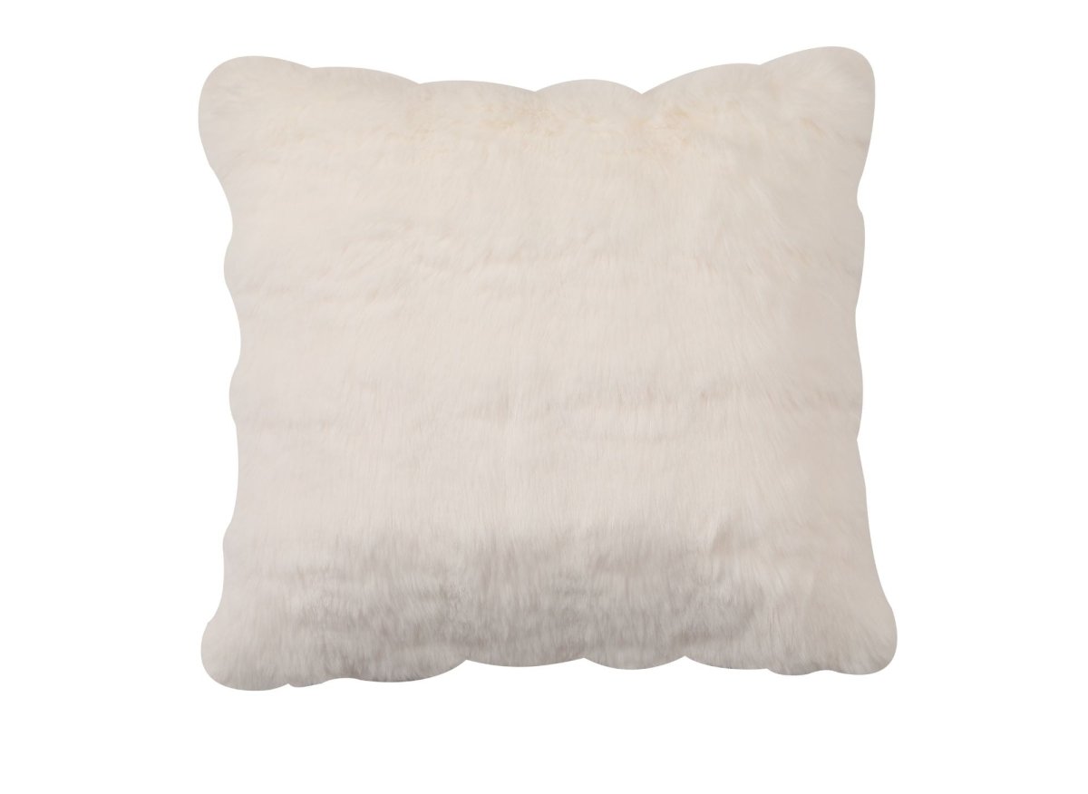 Coussin blanc effet fourrure 45x45 cm KAELA