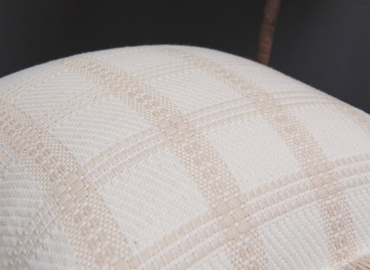 Coussin blanc et beige à carreaux 45x45 cm WARMY