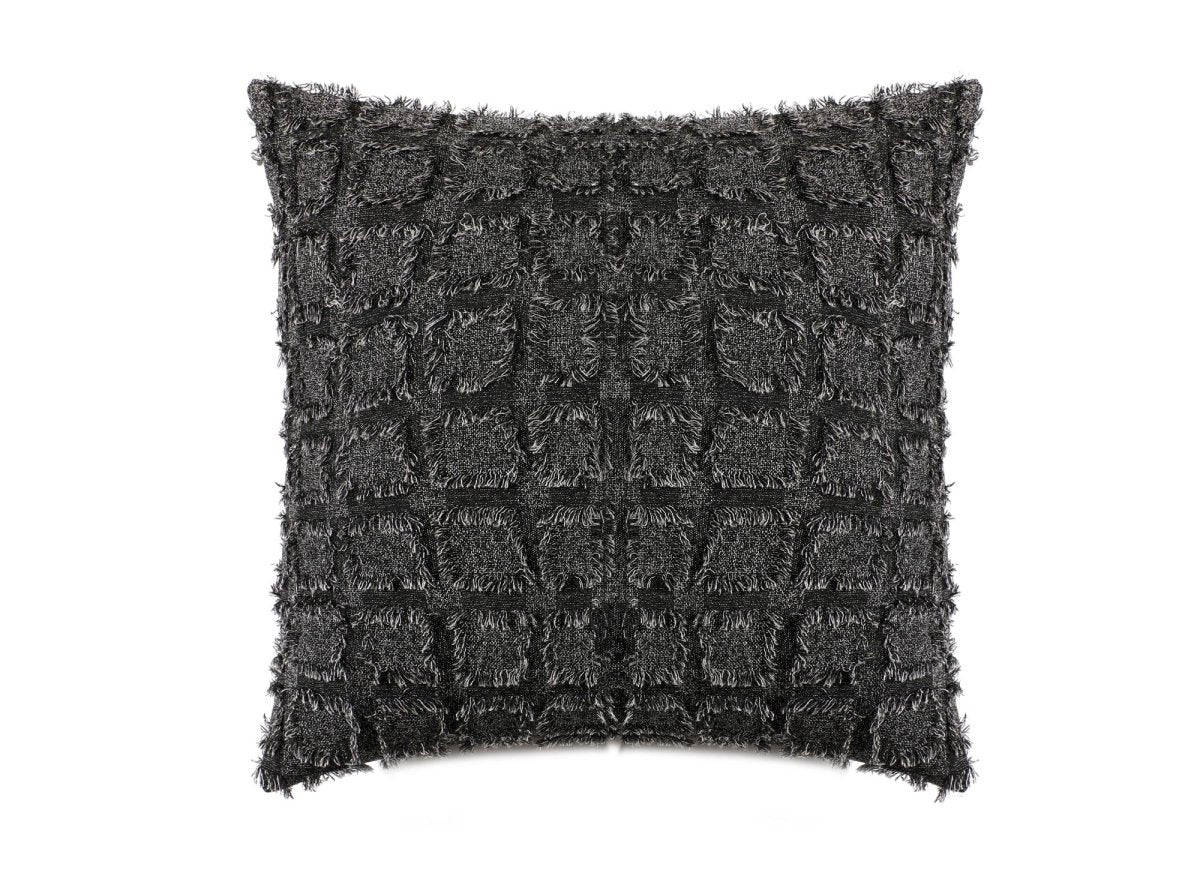 Coussin noir à formes carrées texturées 45x45 cm ELVIO