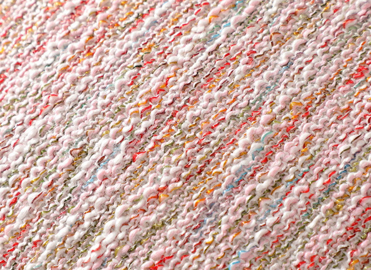 Coussin rose en tweed avec ponpons 45x45 cm POPINE