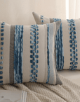 Coussin texturé bleu et blanc écru 45x45 cm NEXUS