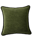 Coussin vert olive à rayures et surpiqûres noires 45x45 cm ZIGGY