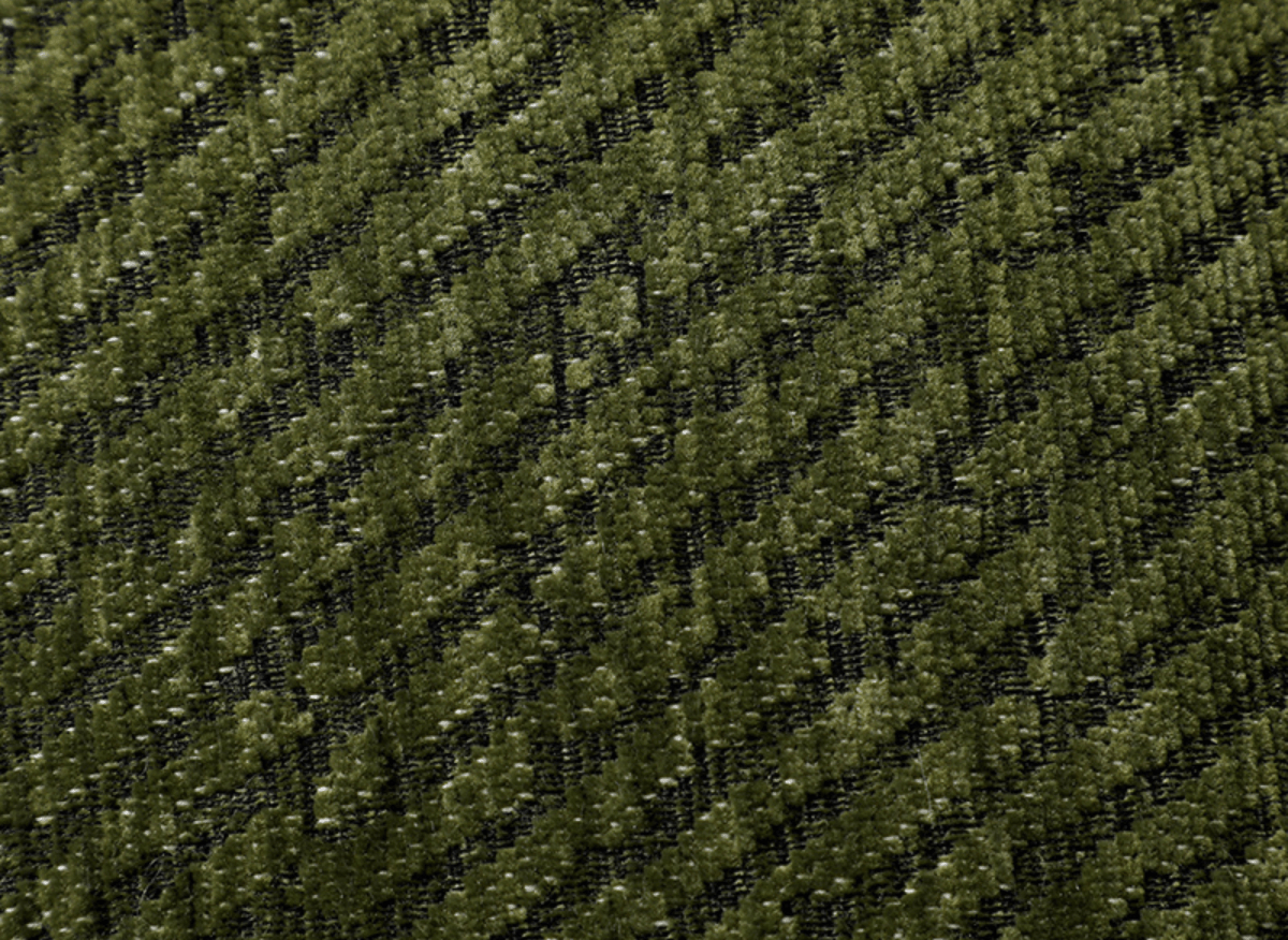 Coussin vert olive à rayures et surpiqûres noires 45x45 cm ZIGGY