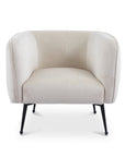 Fauteuil cabriolet en velours beige pieds noir PERRY