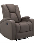 Fauteuil relax en tissu en microfibre marron CLARENCE