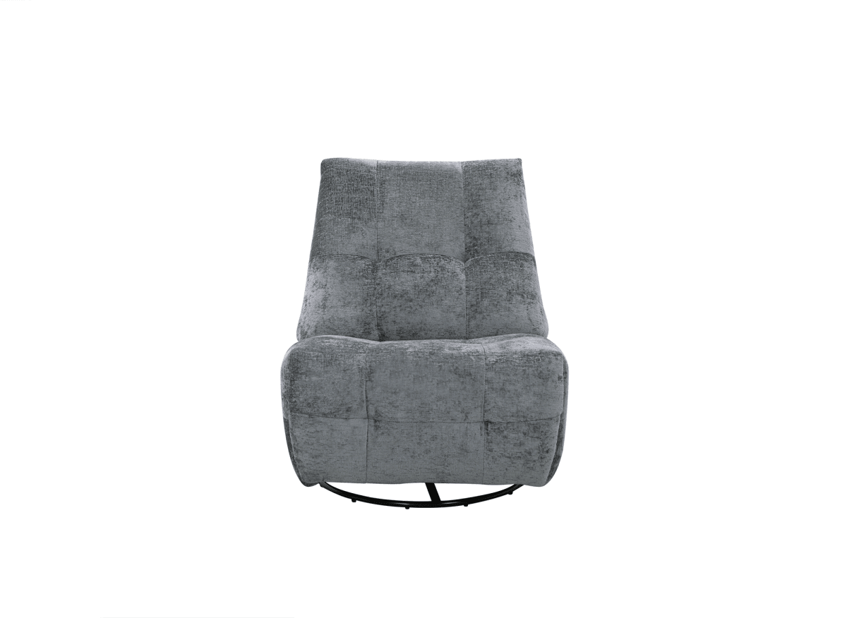Fauteuil relax pivotant en velours chiné gris LISON