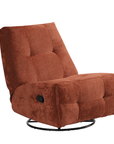 Fauteuil relax pivotant en velours chiné terracotta LISON