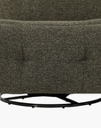 Fauteuil relax pivotant en velours texturé vert kaki LISON