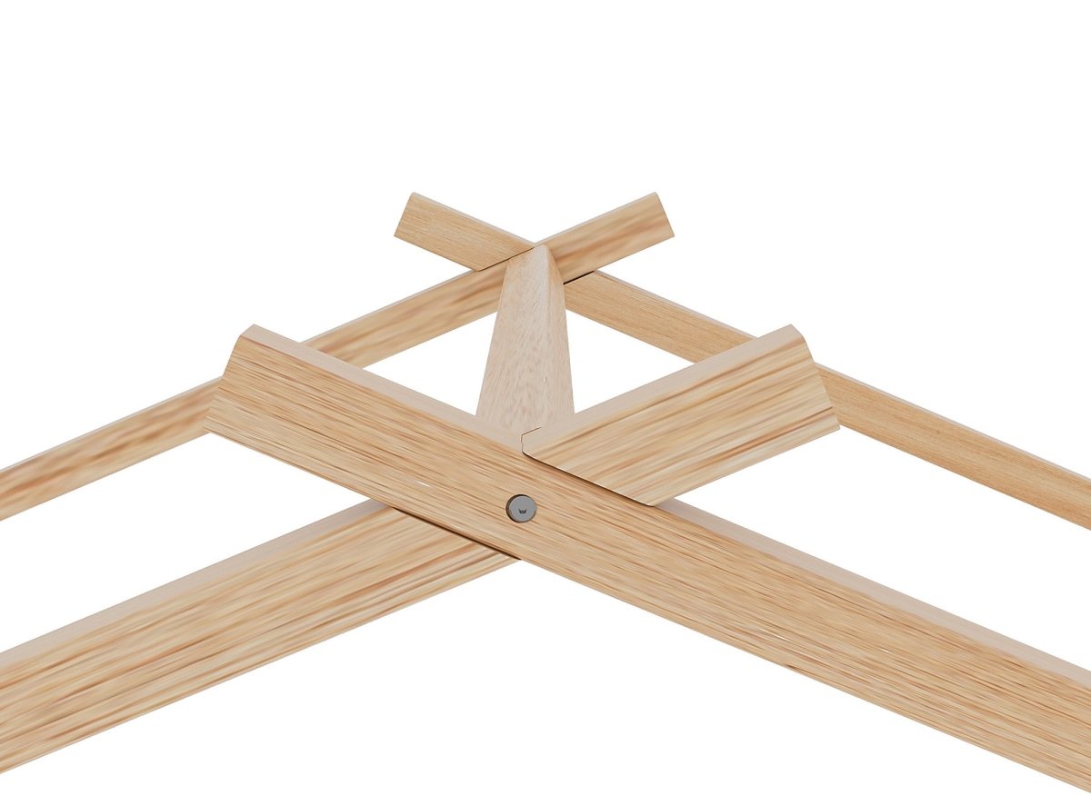 Lit cabane avec barreaux en bois 90 x 190 cm NIDOU
