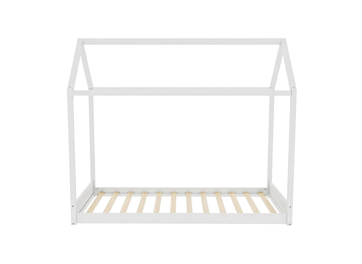 Lit cabane en bois blanc 90 x 190 cm POPY