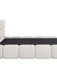 Lit coffre en tissu bouclette beige 160x200 cm BUBBLE