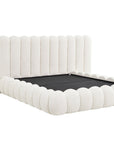 Lit coffre en tissu bouclette beige 160x200 cm GRETA