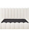 Lit coffre en tissu bouclette beige 160x200 cm GRETA