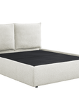 Lit coffre en tissu bouclette beige 160x200 cm MELY