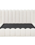 Lit coffre en tissu bouclette beige 180x200 cm GRETA