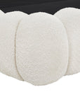 Lit coffre en tissu bouclette beige 180x200 cm GRETA