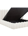 Lit coffre en tissu bouclette beige 180x200 cm GRETA