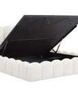 Lit coffre en tissu bouclette beige 180x200 cm RITA