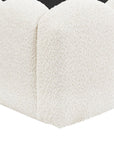 Lit coffre en tissu bouclette beige 180x200 cm RITA