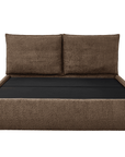 Lit coffre en tissu bouclette marron 160x200 cm MELY