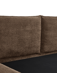 Lit coffre en tissu bouclette marron 180x200 cm MELY