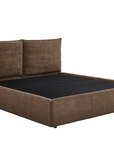 Lit coffre en tissu bouclette marron 180x200 cm MELY