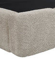 Lit coffre en tissu bouclette taupe 160x200 cm BUBBLE