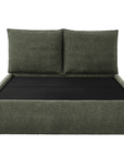 Lit coffre en tissu bouclette vert olive 140x190 cm MELY