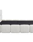 Lit coffre en velours chiné beige 160x200 cm BUBBLE
