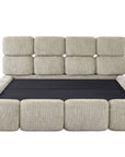 Lit coffre en velours chiné taupe 140x190 cm BUBBLE