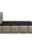 Lit coffre en velours chiné vert olive 160x200 cm BUBBLE