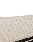 Lit double avec 4 tiroirs en lin beige 180x200 cm LEANDRE