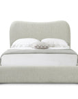 Lit double effet peau de mouton blanc écru PAMELA 140 x 190 cm