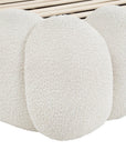Lit double en tissu bouclette beige 160x200 cm GRETA