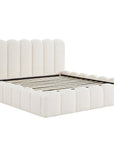 Lit double en tissu bouclette beige 180x200 cm RITA