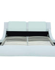 Lit en simili cuir blanc avec LED 140x190 cm ZEDA