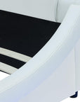 Lit en simili cuir blanc avec LED 140x190 cm ZEDA