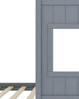 Lit gigogne cabane en bois gris 90 x 190 cm MILIO