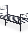 Lit simple en métal noir LUCINA 90 x 190 cm