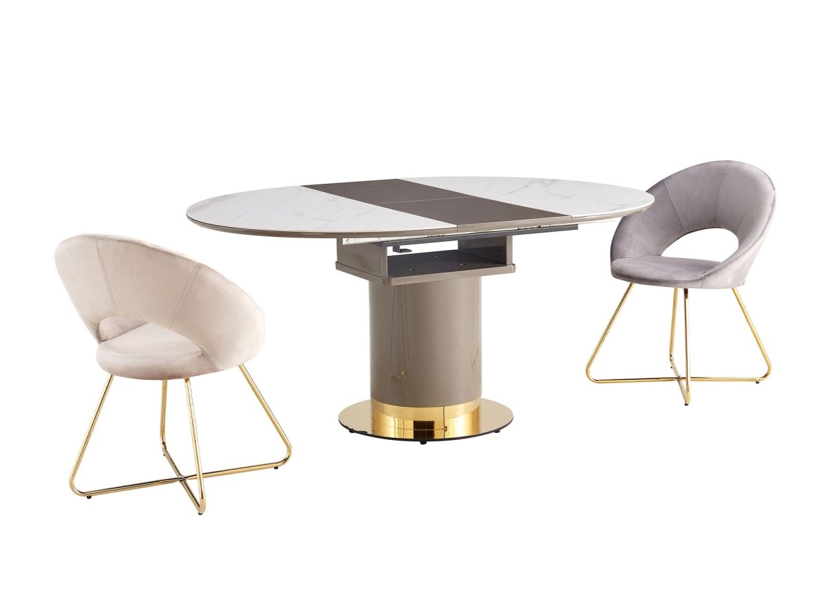 Lot de 2 chaises design en velours beige PETRA