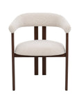 Lot de 2 chaises en tissu texturé écru pieds en métal marron ADRIANA