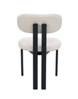Lot de 2 chaises en tissu texturé écru pieds en métal noir LEONA