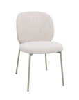 Lot de 2 chaises en tweed écru et pieds en métal gris MARCUS