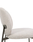 Lot de 2 chaises en tweed écru et pieds en métal marron MARCUS