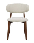 Lot de 2 chaises en tweed écru pieds en métal marron FLAVIA