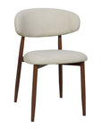 Lot de 2 chaises en tweed écru pieds en métal marron FLAVIA